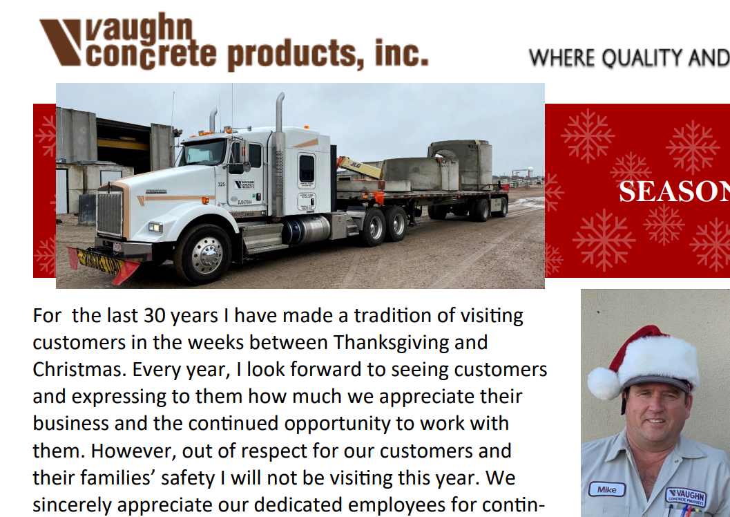 Holiday Company Newsletter
