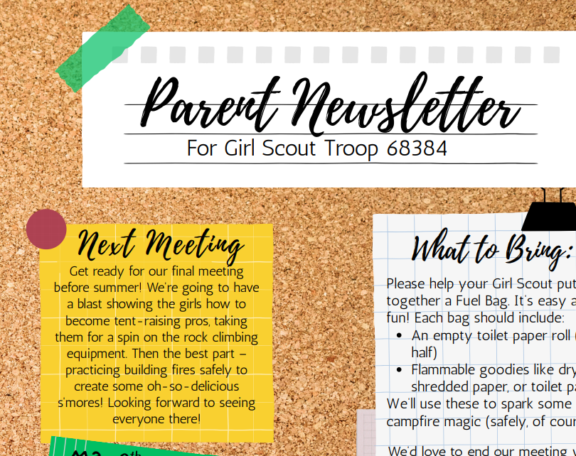 Girl Scout Newsletter